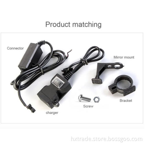 turn on-off switch waterproof silicone cover 5v 3.1a motorcycle usb charger for phone with two install mode